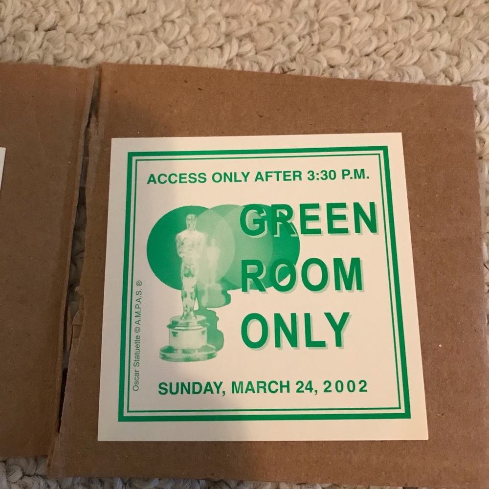 Golden Globes Green Room passes (2) 2002